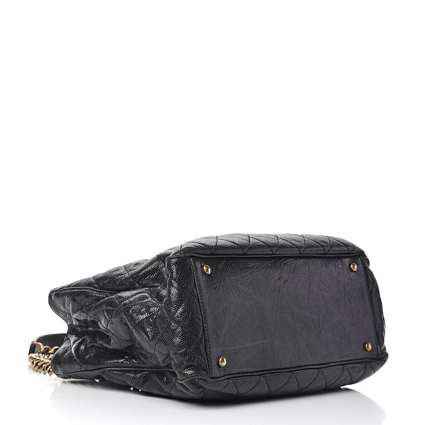 Glazed Caviar Quilted Small Shiva Tote Black