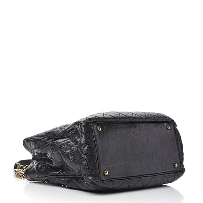 Chanel Glazed Caviar Quilted Small Shiva Tote Black 4 of 11