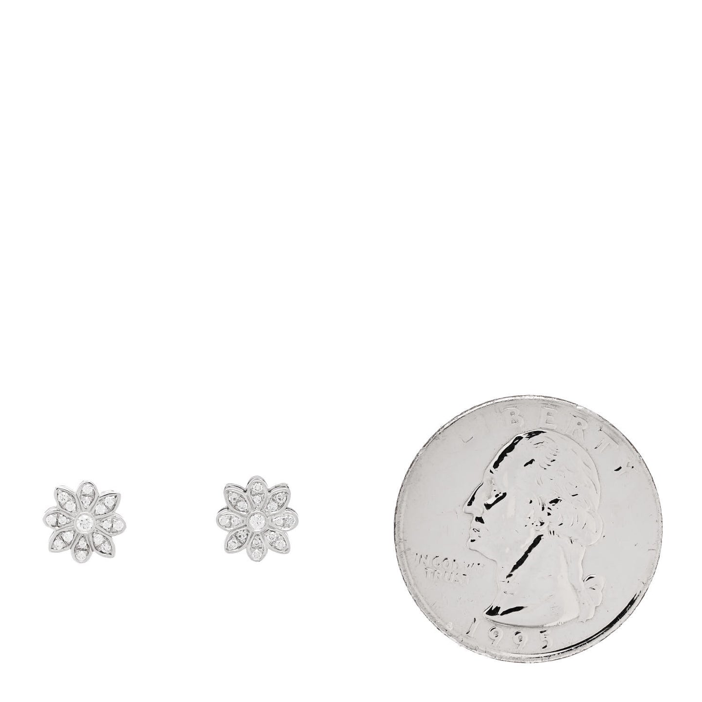 Platinum Diamond Daisy Flower Earrings