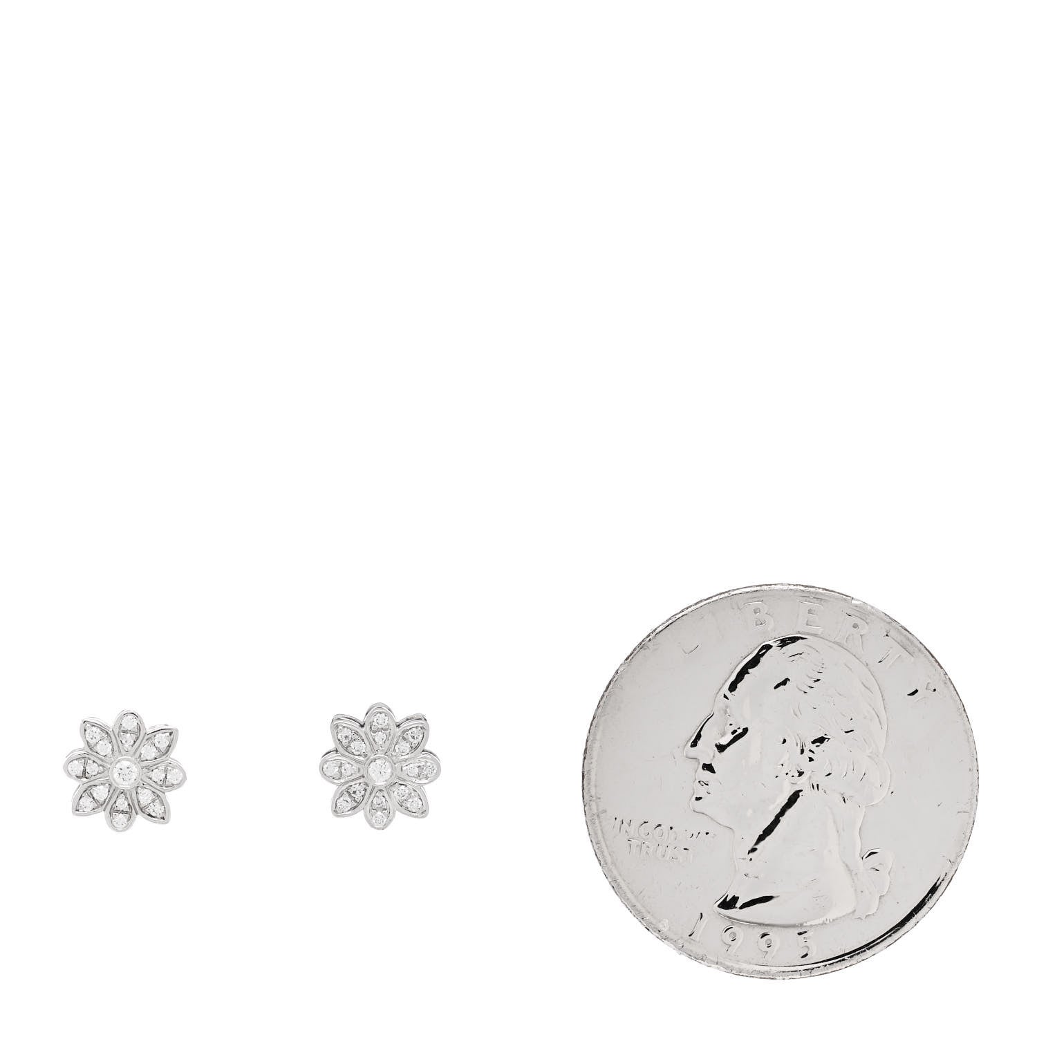 Tiffany Platinum Diamond Daisy Flower Earrings 2 of 5