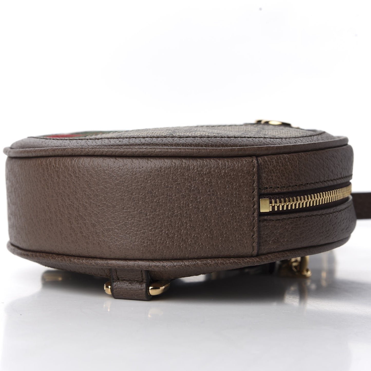 GG Supreme Monogram Web Mini Ophidia Round Backpack Brown
