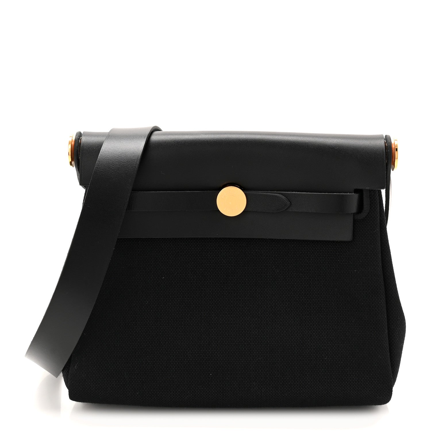 Hermes Military Toile Vache Hunter Herbag Zip Retourne 20 Black 1 of 11