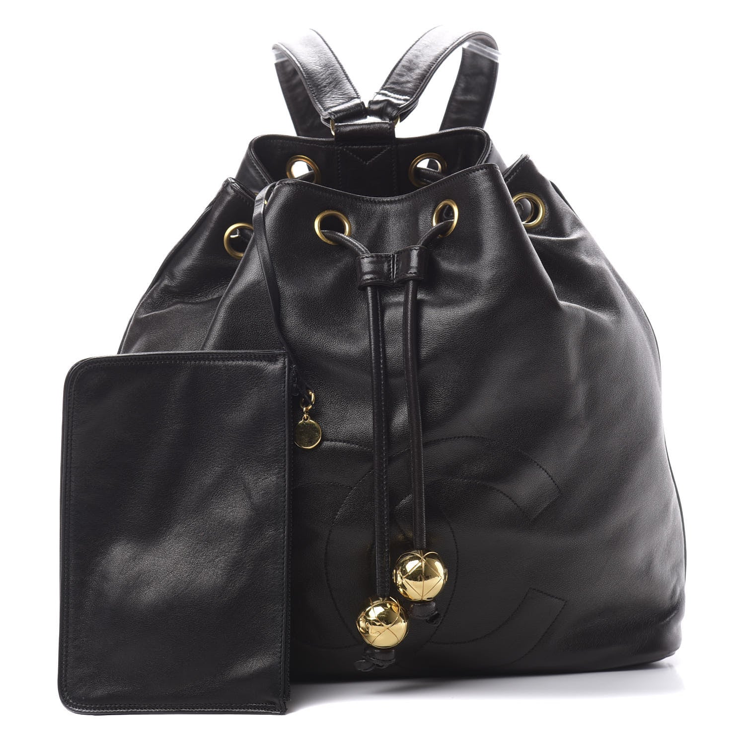 Chanel Lambskin CC Drawstring Backpack Black 1 of 14