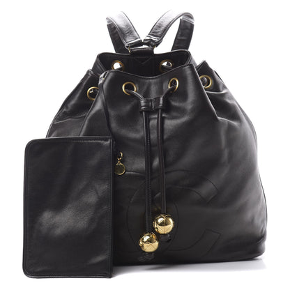Chanel Lambskin CC Drawstring Backpack Black 1 of 14