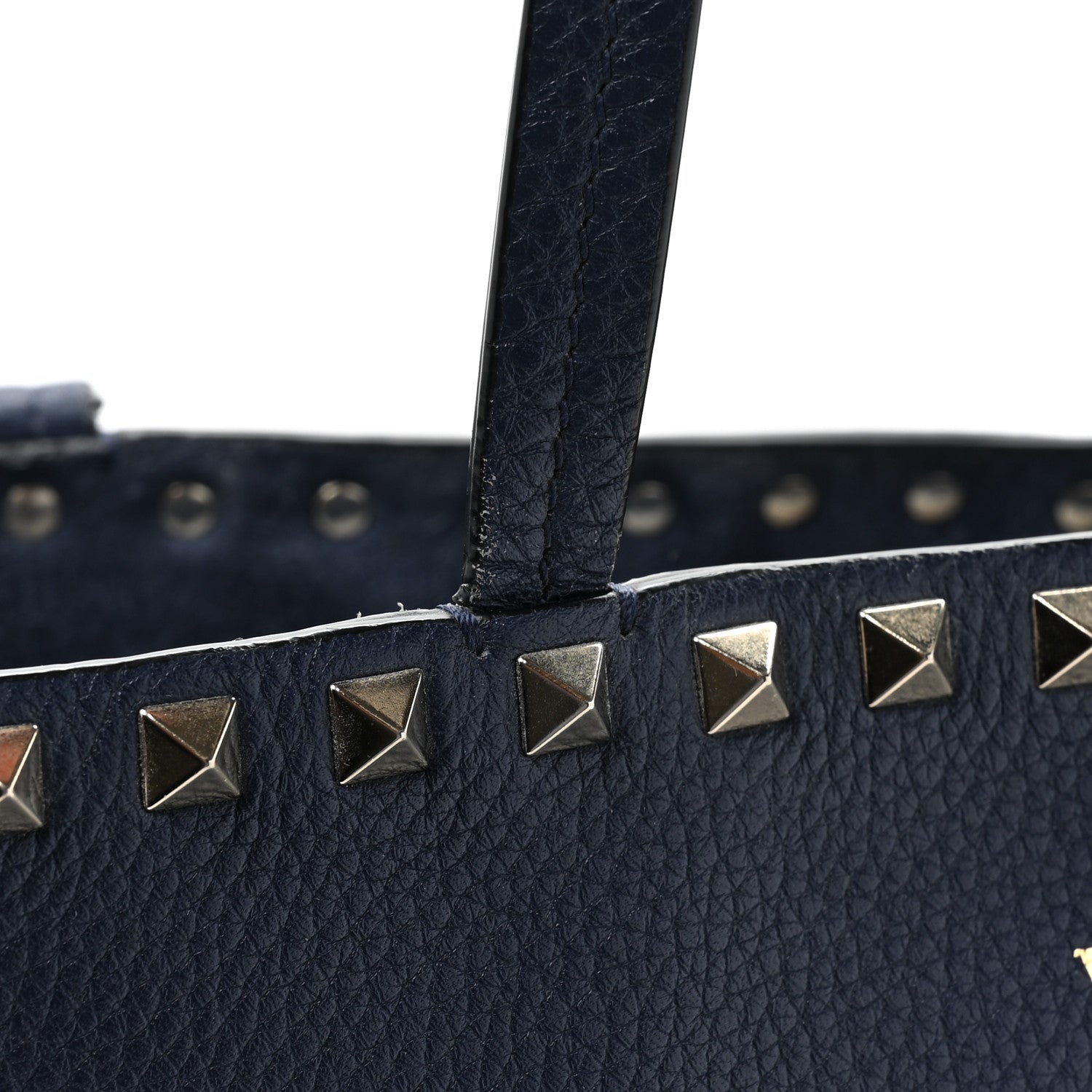 Valentino Garavani Grained Calfskin Rockstud Shoulder Tote Marine 17 of 17