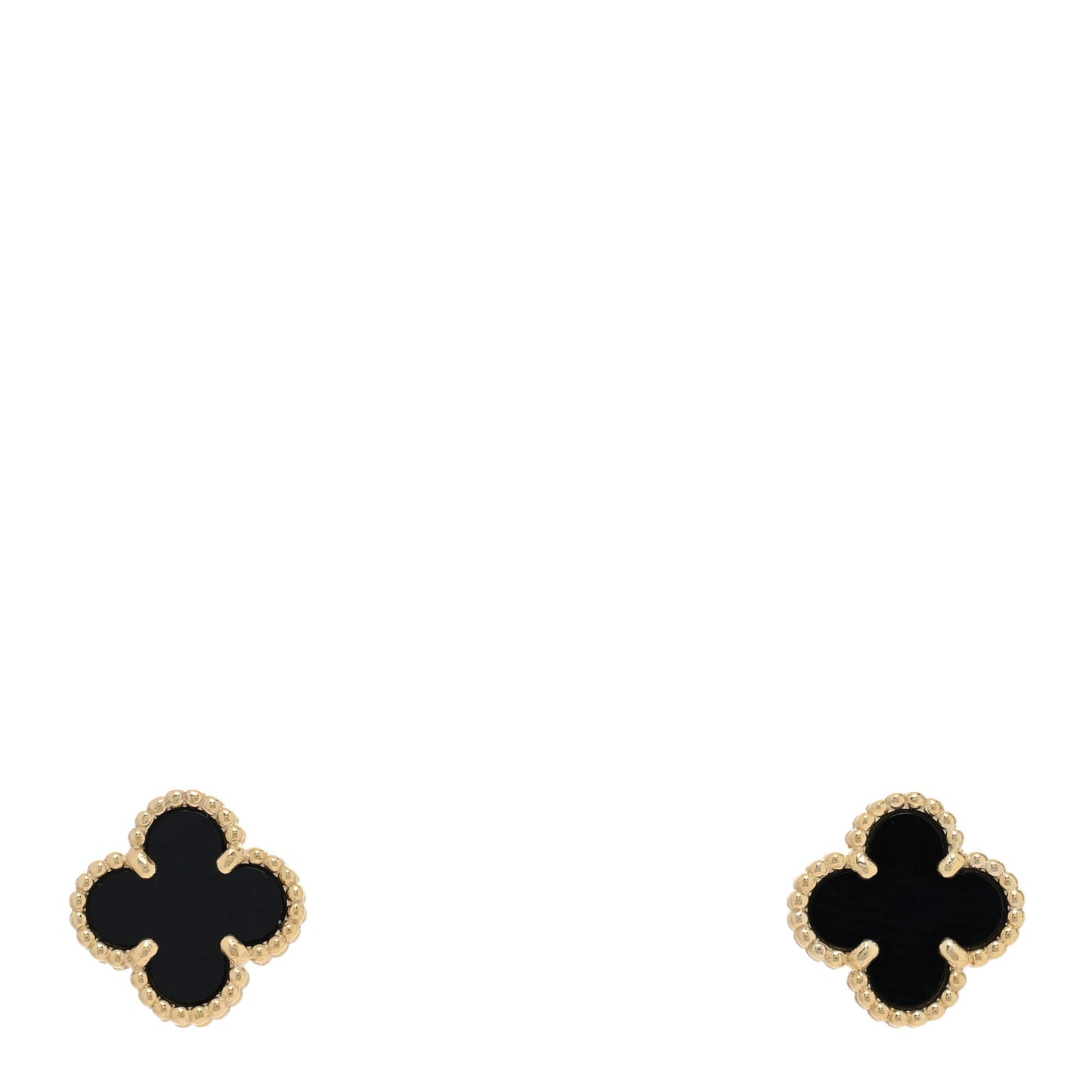 18K Yellow Gold Black Onyx Sweet Alhambra Earrings