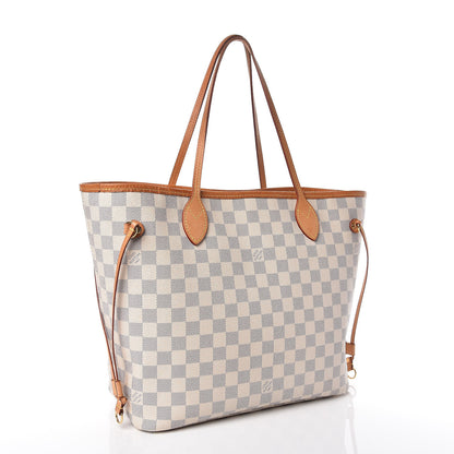 Louis Vuitton Damier Azur Neverfull MM Rose Ballerine 3 of 23