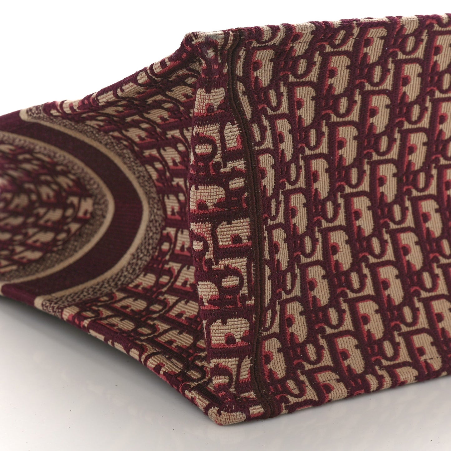 CHRISTIAN DIOR Oblique Large Book Tote Burgundy Multicolor