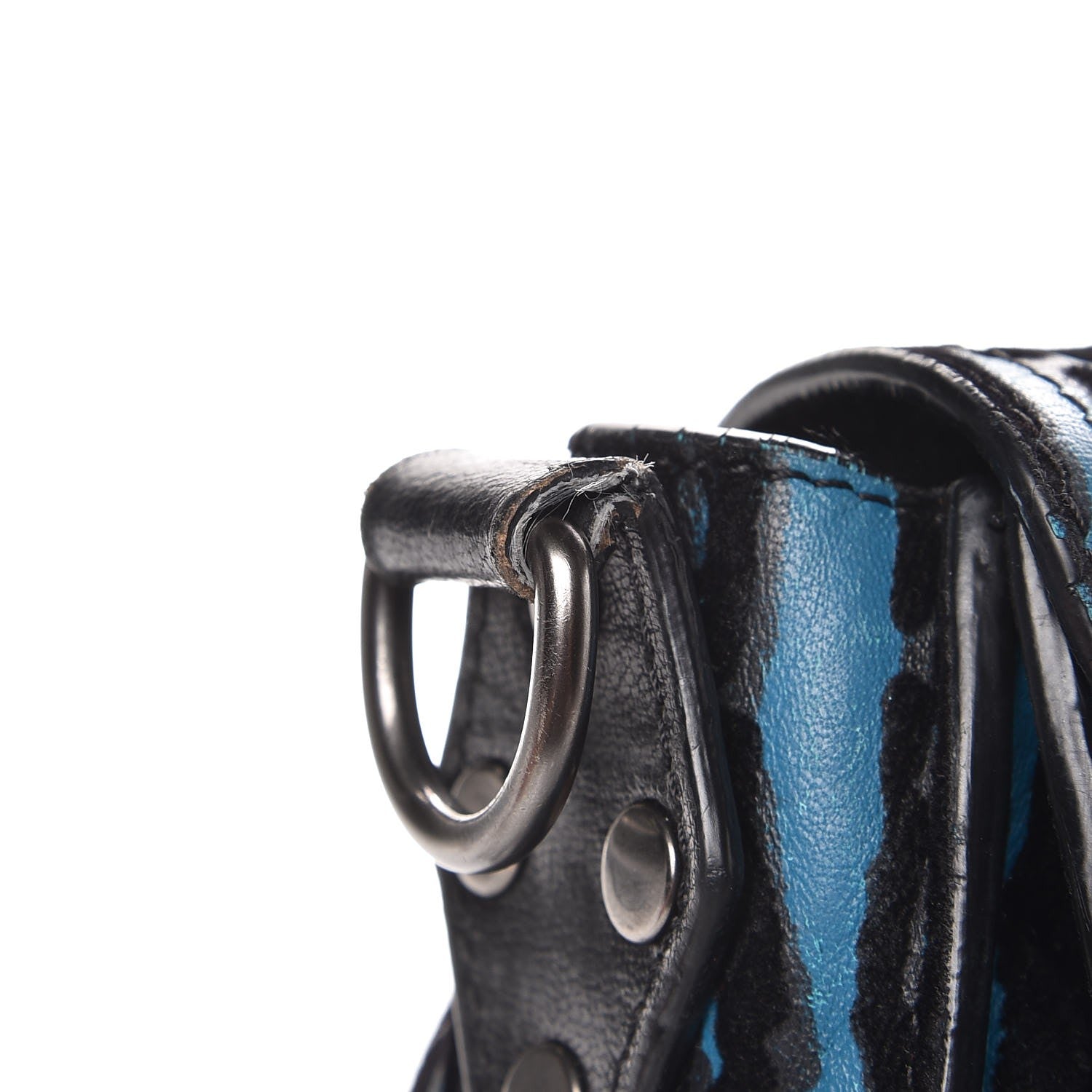 Proenza Schouler Lambskin Velvet Medium Woodgrain PS1 Satchel Teal Black 16 of 17