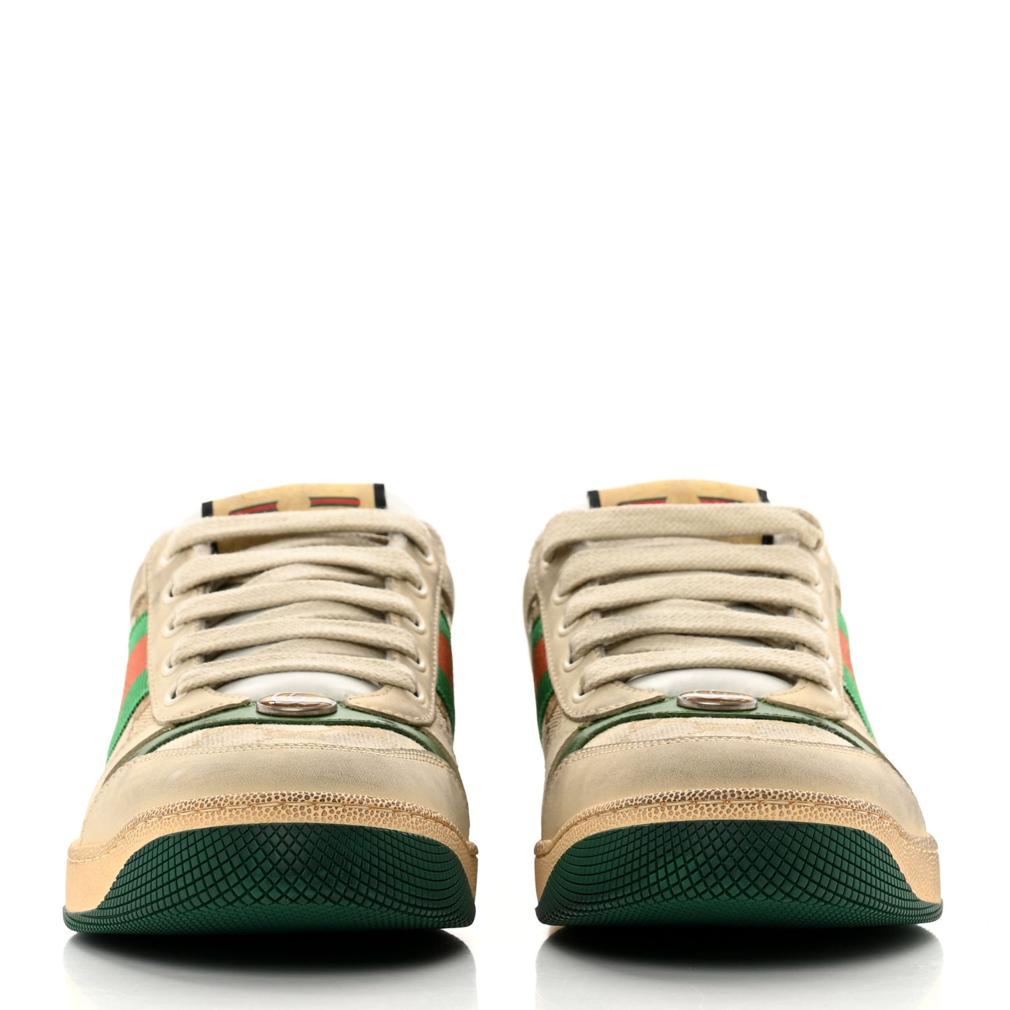 GG Monogram Nubuck Web Womens Screener Sneakers 39 New Sand Dusty Milk Vintage Green