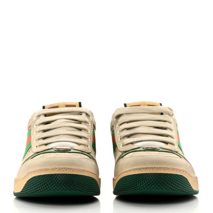 Gucci GG Monogram Nubuck Web Womens Screener Sneakers 39 New Sand Dusty Milk Vintage Green 2 of 9