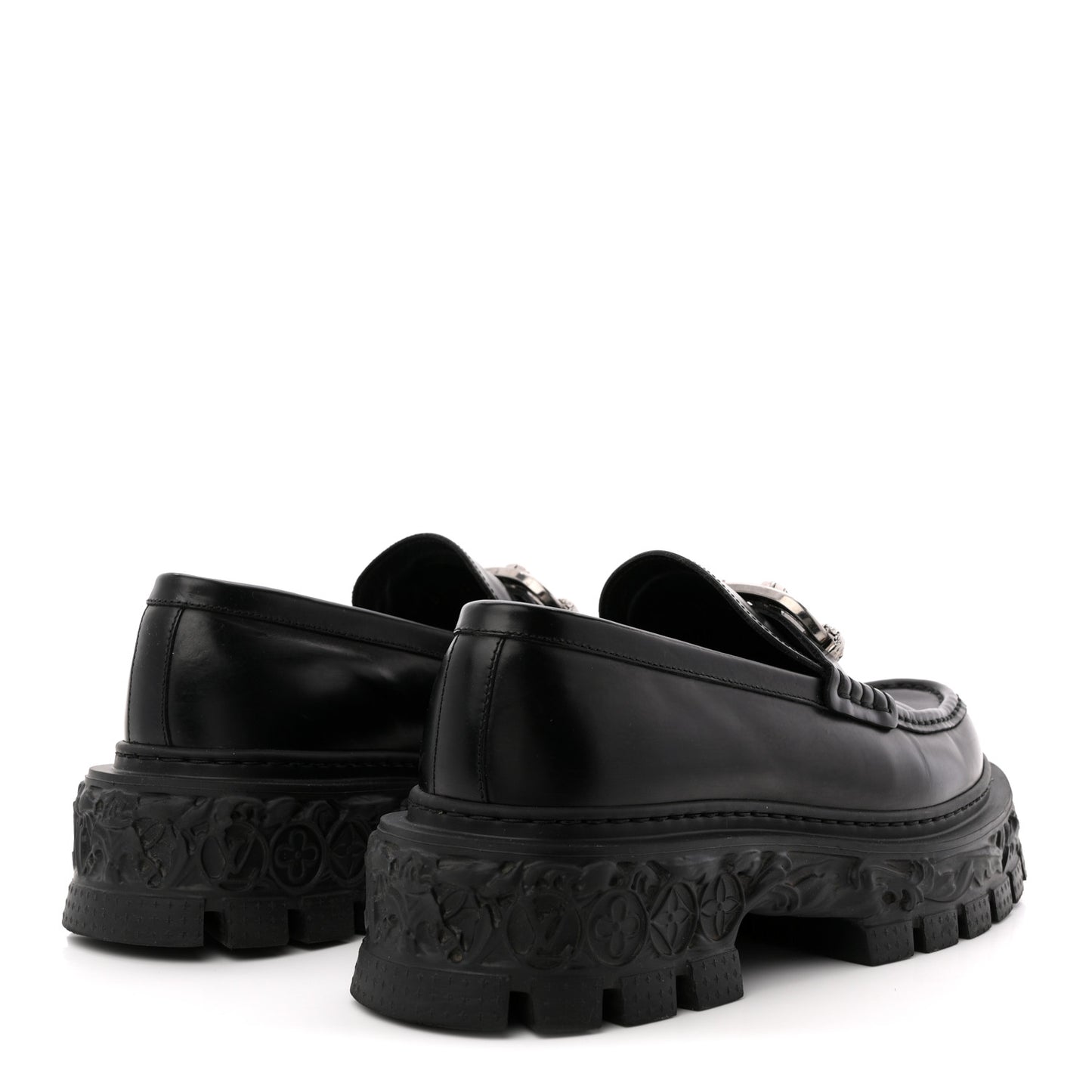 Calfskin Baroque Mens LV Loafers 8 Black