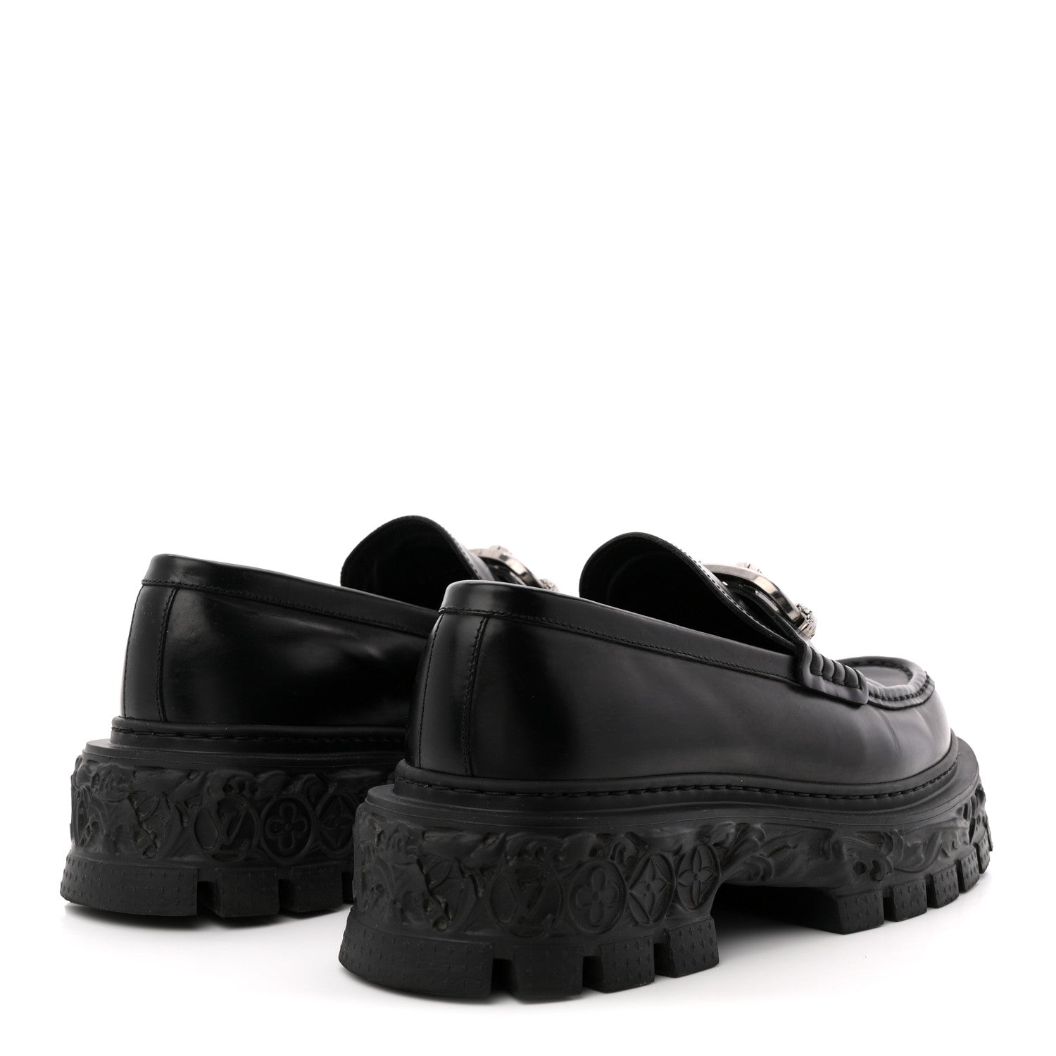 Louis Vuitton Calfskin Baroque Mens LV Loafers 8 Black 5 of 14