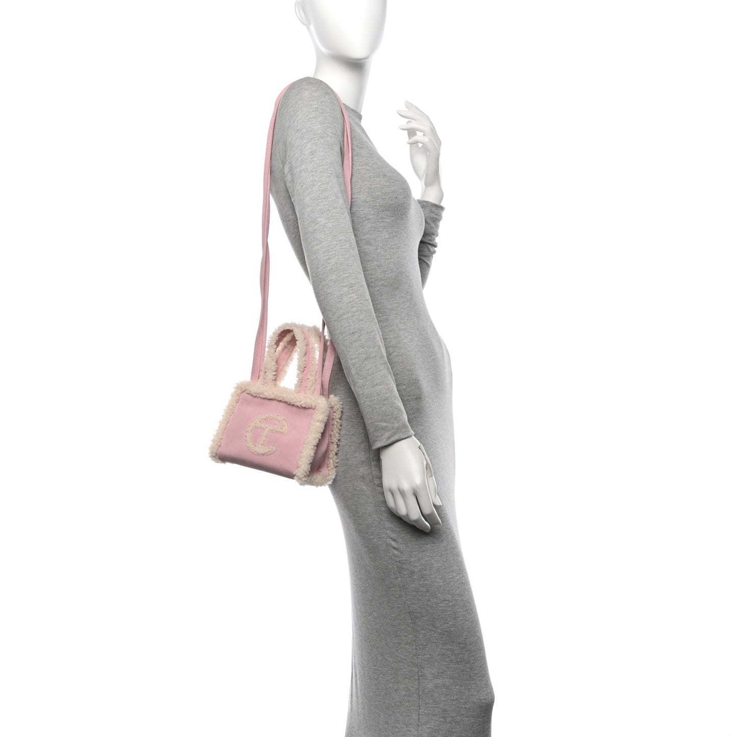 X UGG Suede Shearling Small Shopping Bag Pink