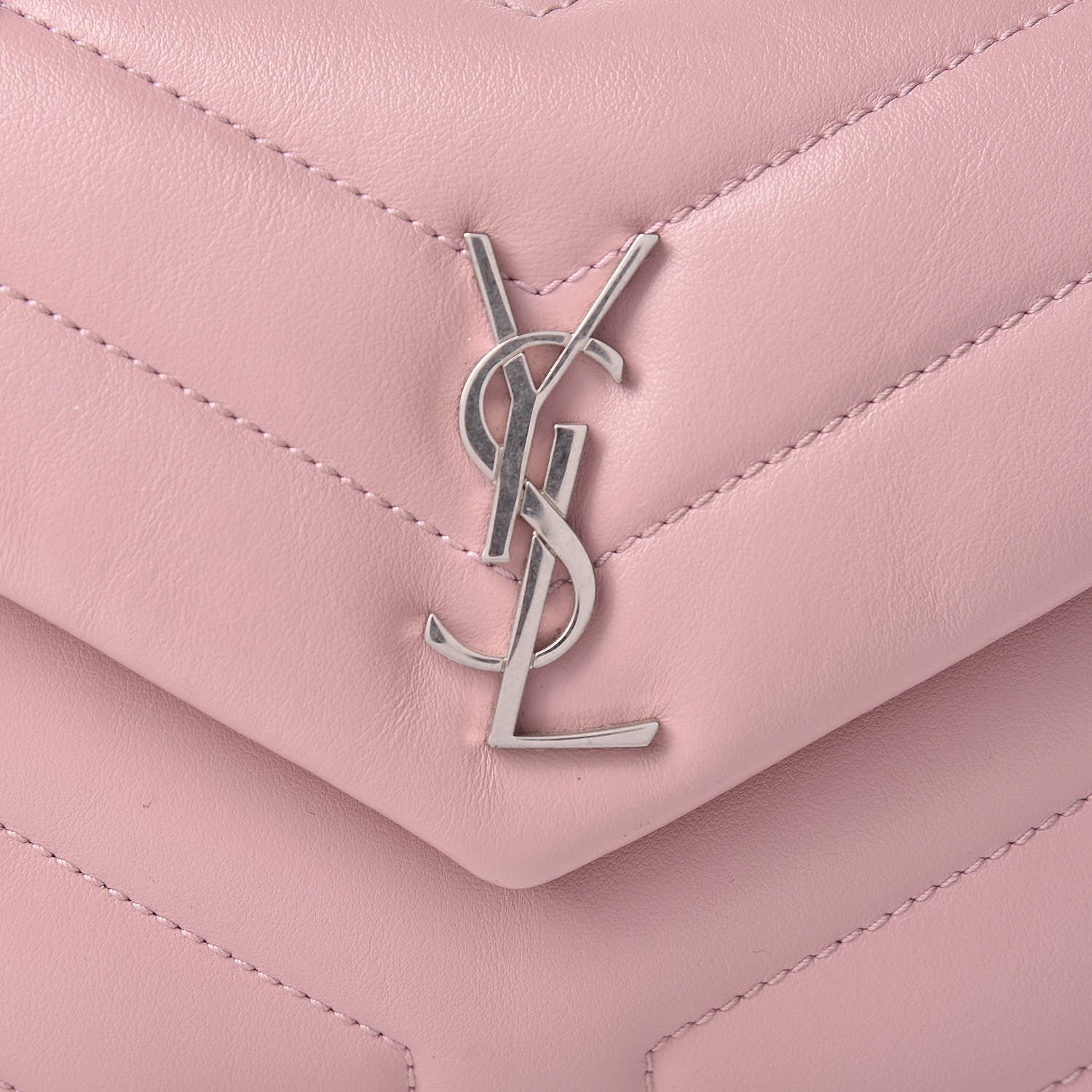 Saint Laurent Calfskin Y Quilted Monogram Toy Loulou Crossbody Bag Tender Pink 9 of 12