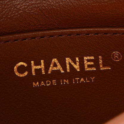 Chanel Lambskin Wenge Quilted Mini Fashion Wood Square Flap Light Brown 6 of 12