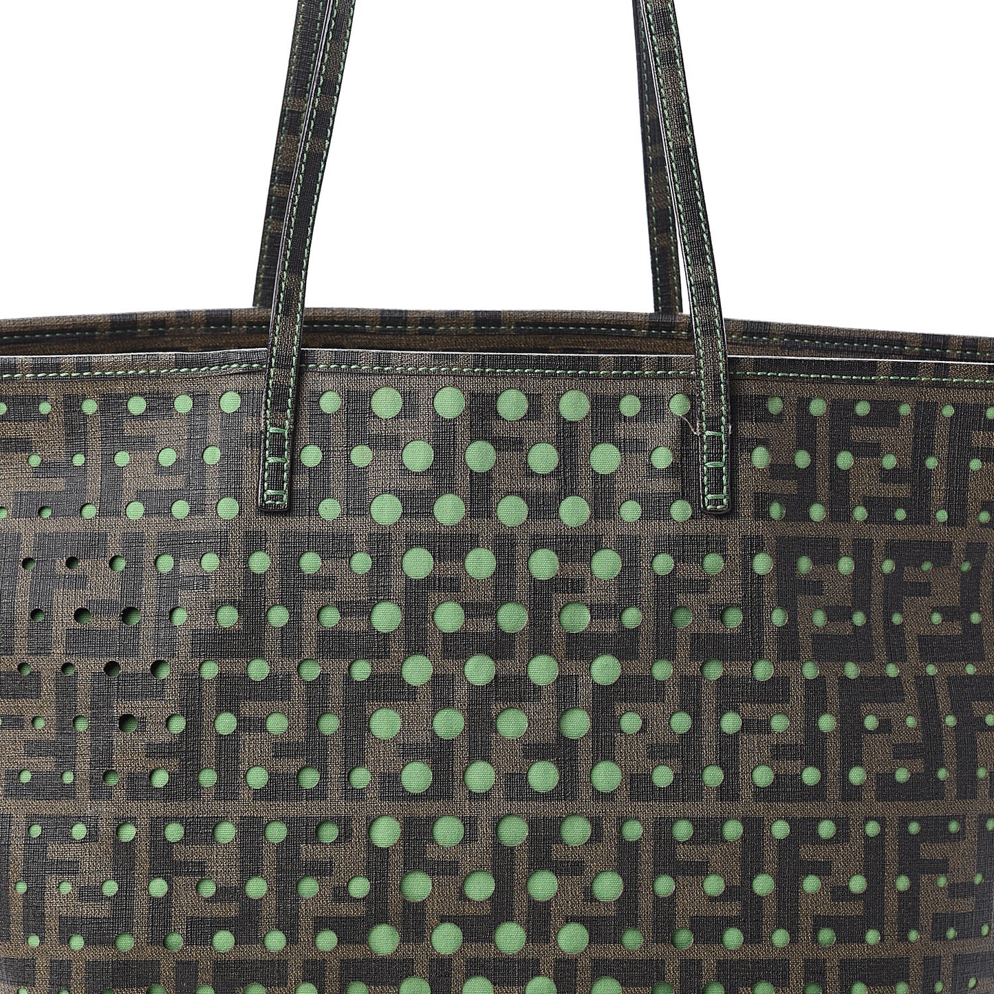 Zucca Spalmati Perforated Medium Roll Tote Tobacco Verde Pisel