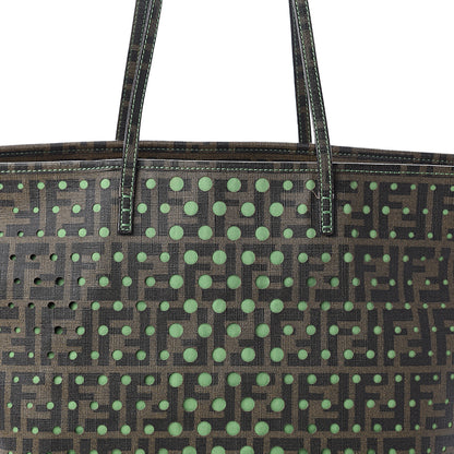 Fendi Zucca Spalmati Perforated Medium Roll Tote Tobacco Verde Pisel 6 of 9