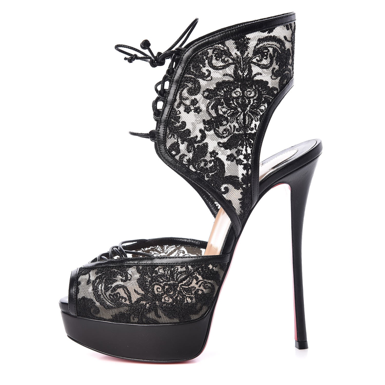 Christian Louboutin Dentelle Lurex Jose Altafine 150 Bootie 38 Black 1 of 9
