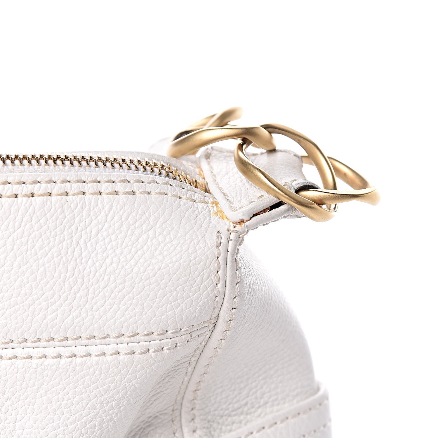 Chanel Grained Calfskin CC Shoulder Bag White 13 of 15