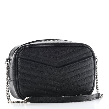Saint Laurent Grain De Poudre Matelasse Monogram Mini Lou Camera Bag Black 3 of 8