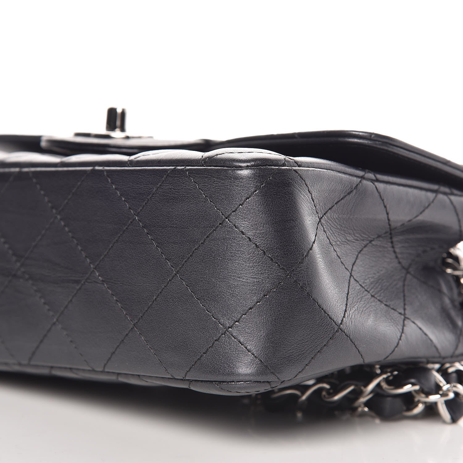 Chanel Iridescent Calfskin Quilted Mini Rectangular Flap Charcoal 6 of 11