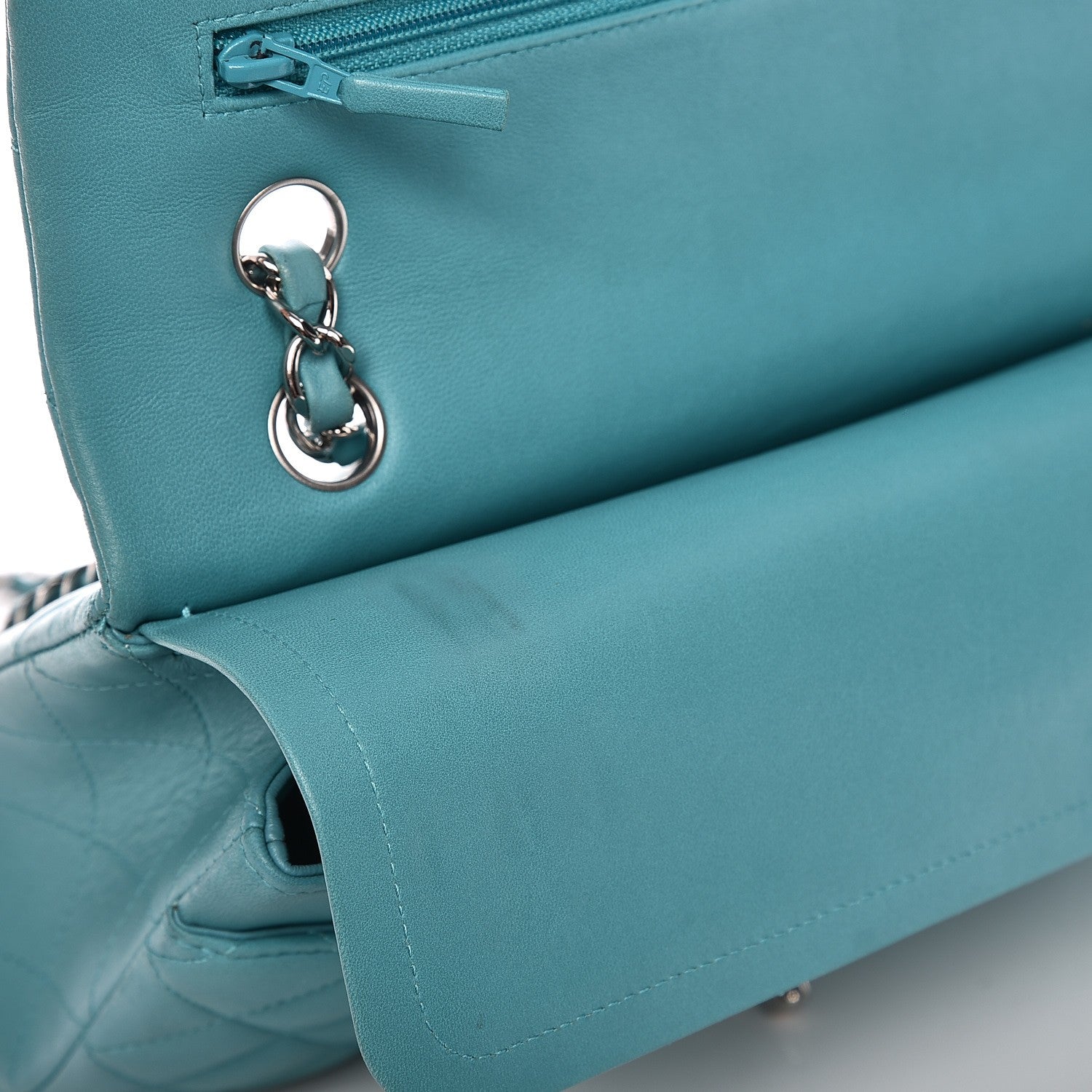 Chanel Lambskin Medium Double Flap Turquoise 12 of 14
