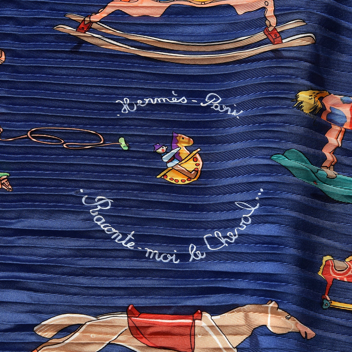 Silk Plisse Raconte Moi Le Cheval Scarf 90