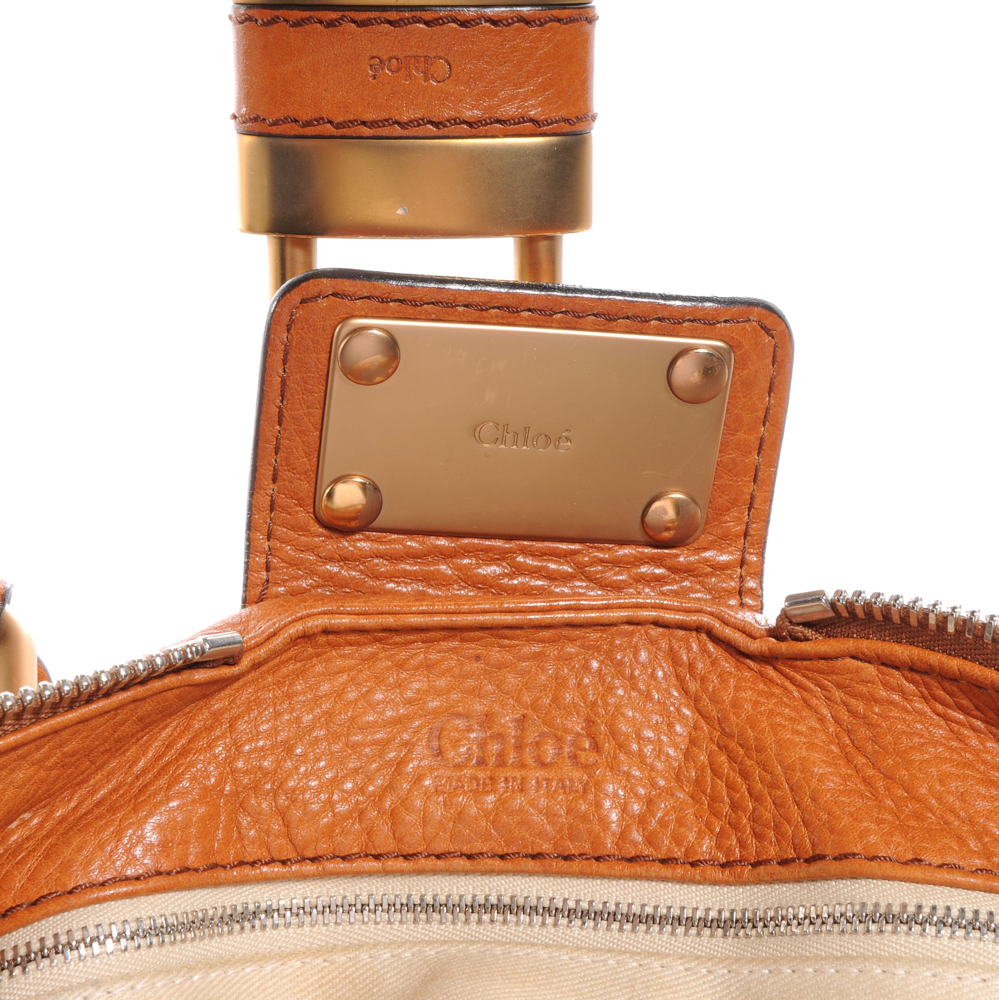 Chloe Leather Paddington Satchel Camel 6 of 10