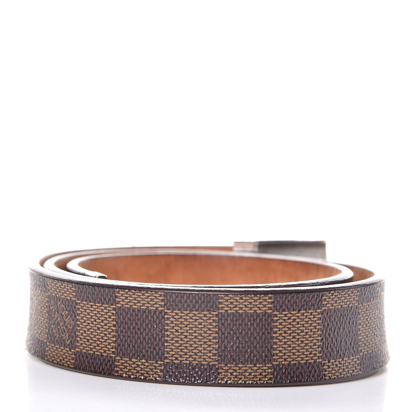 Damier Ebene LV Paris Buckle Belt 75 30 Silver