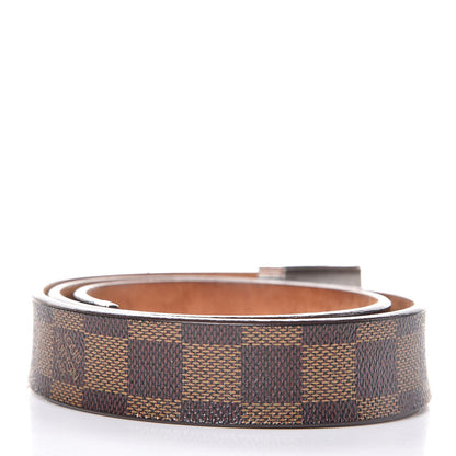 Louis Vuitton Damier Ebene LV Paris Buckle Belt 75 30 Silver 3 of 12