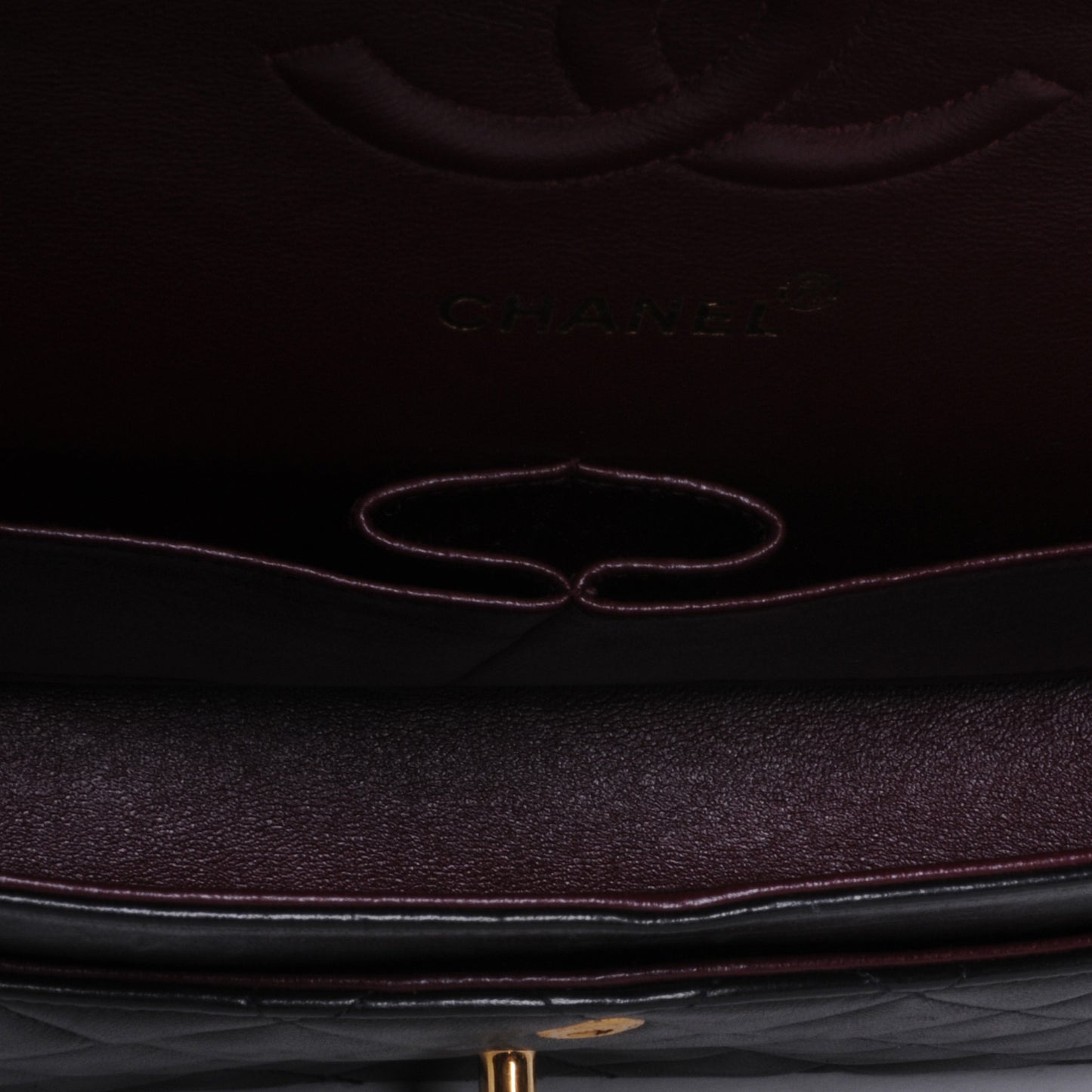 Lambskin Medium Double Flap Black