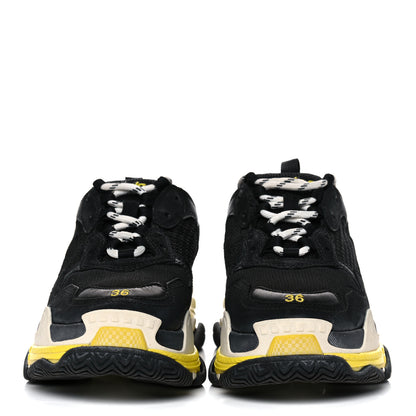 Balenciaga Fabric Mesh Womens Triple S Sneakers 36 Black Yellow 2 of 11