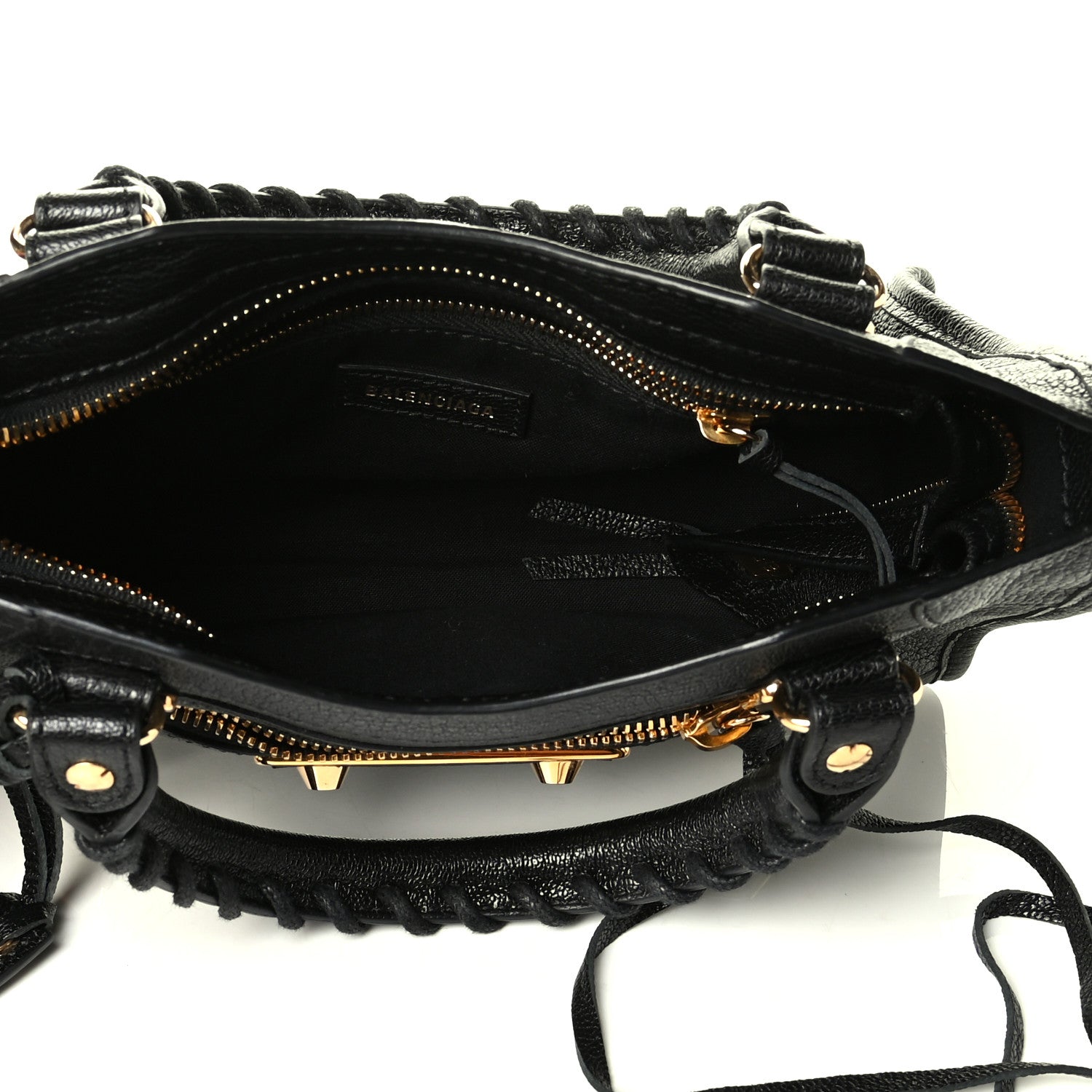 Balenciaga Chevre Gold Metallic Edge Hardware Mini City Black 4 of 6