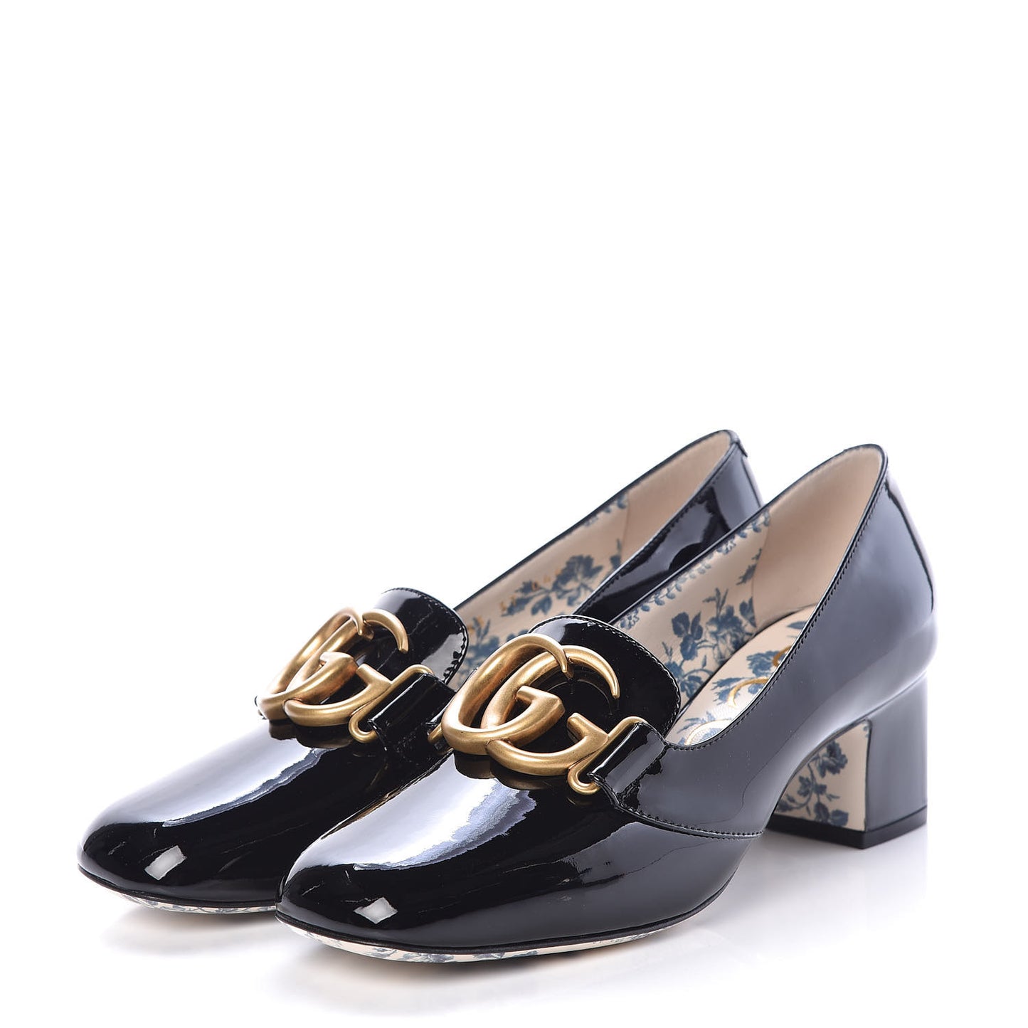 Vernice GG Victoire 55mm Loafer Pumps 37 Black