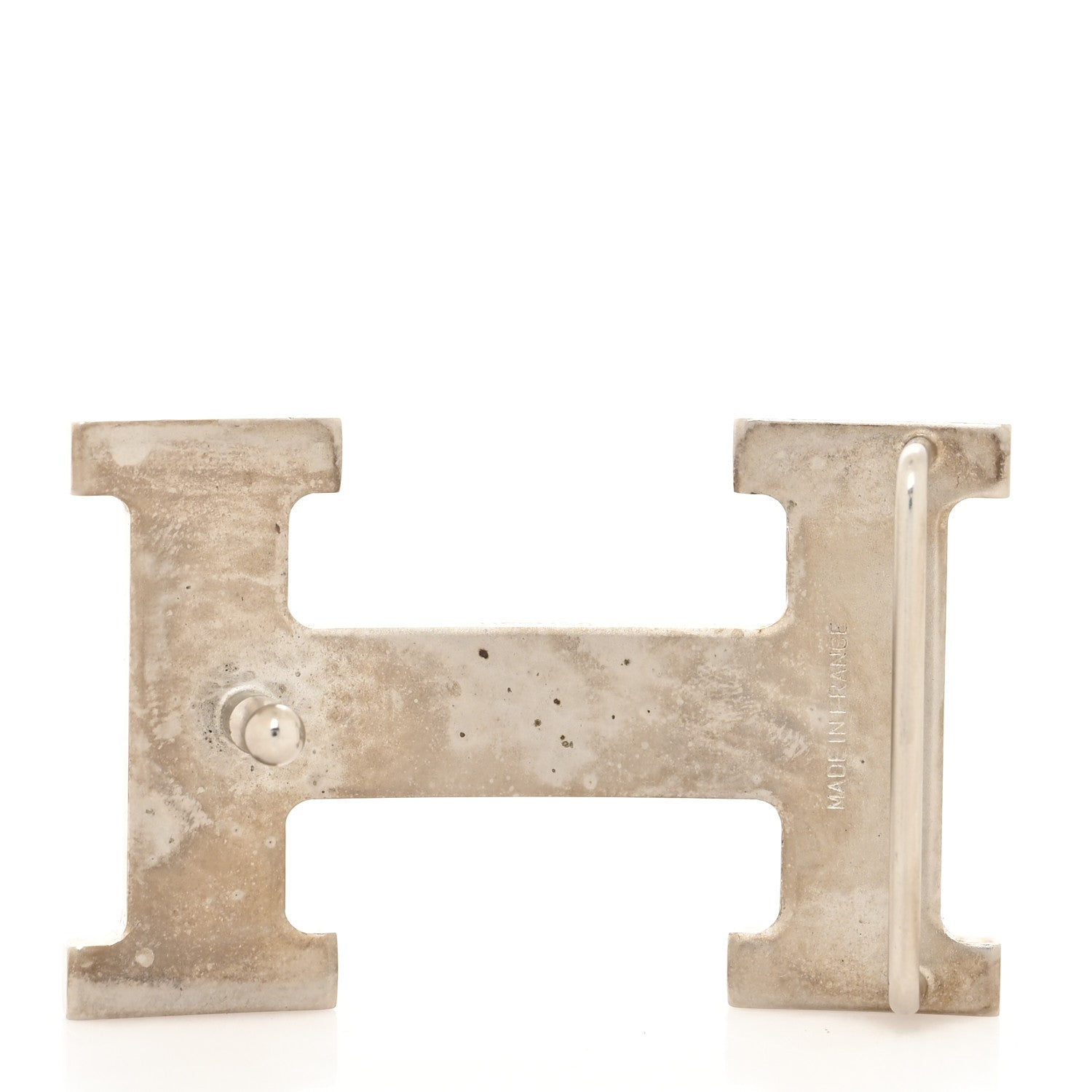 Hermes Brushed Palladium 32mm H Belt Buckle 2 of 4