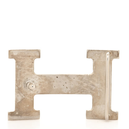 Hermes Brushed Palladium 32mm H Belt Buckle 2 of 4