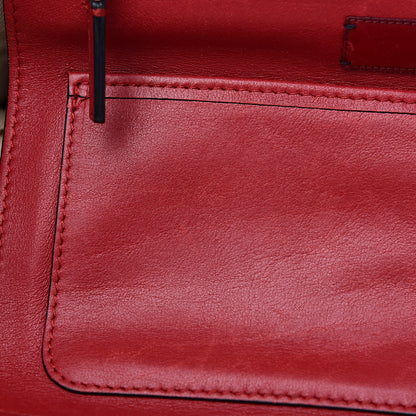 Valentino Garavani Vitello Colorblock Medium Rockstud Tote Deep Rose Clover Grey Scarlet 12 of 20
