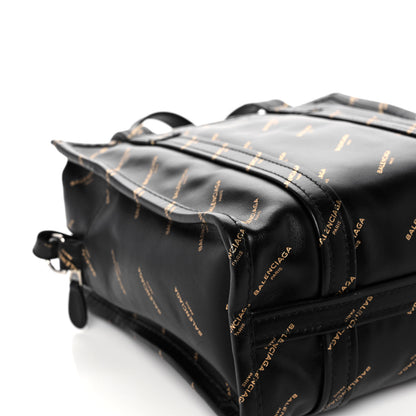 Balenciaga Calfskin Allover Logo XS Bazar Shopper Tote Black Gold 11 of 16