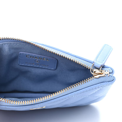 Chanel Lambskin Quilted Small Cosmetic Case Light Blue 5 of 8
