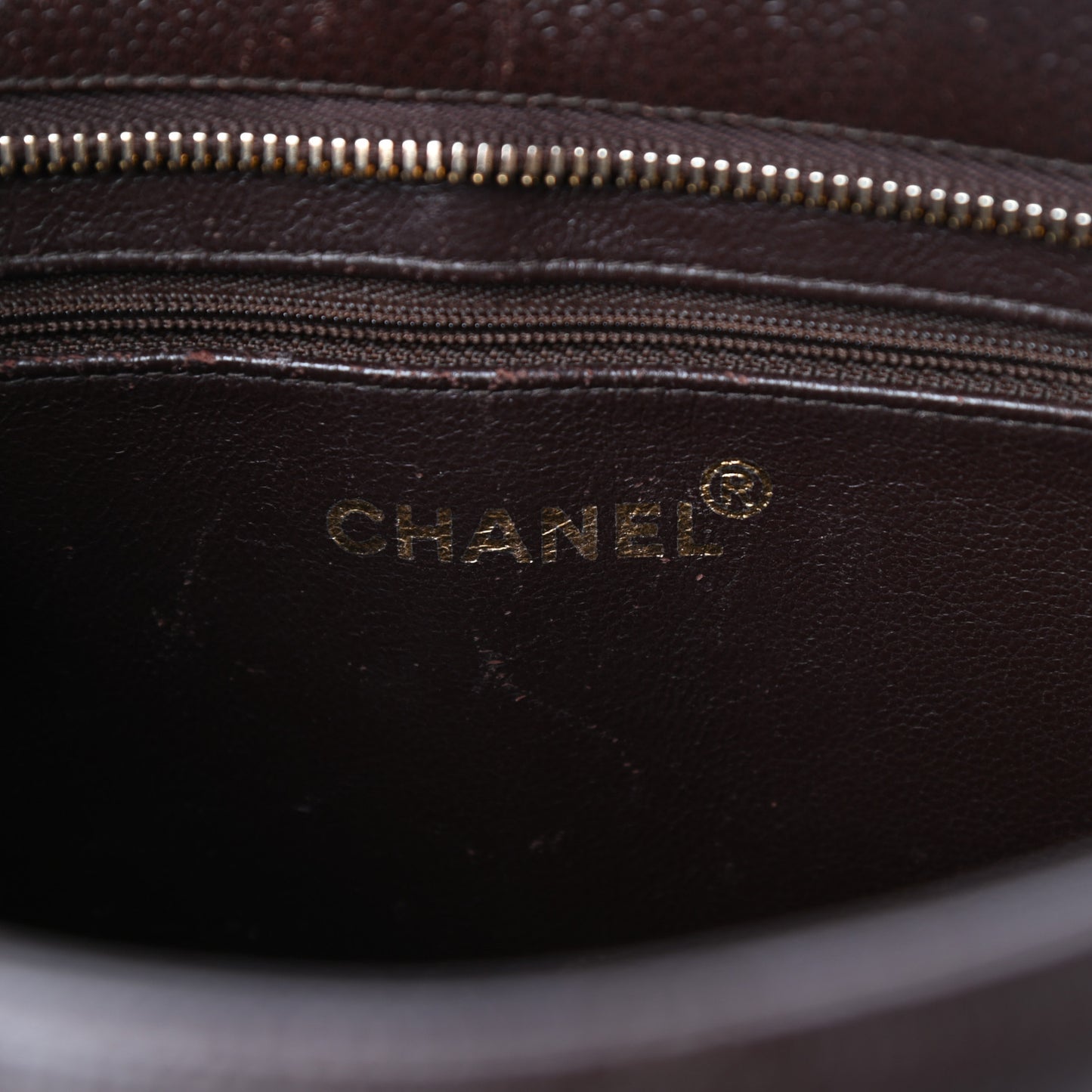 Caviar Quilted Medallion Tote Dark Brown