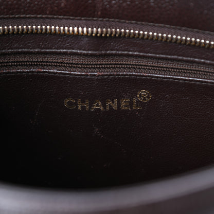 Chanel Caviar Quilted Medallion Tote Dark Brown 6 of 11