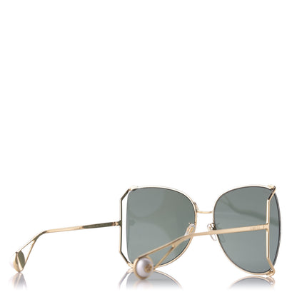 Gucci Oversized Round Sunglasses GG0252S Gold 4 of 9