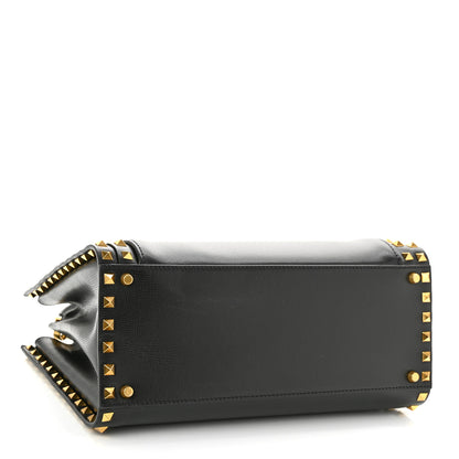 Valentino Garavani Vitello Rockstud Alcove Top-Handle Bag Black 3 of 8