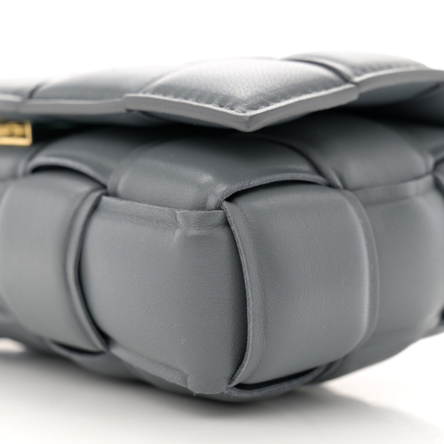 Nappa Maxi Intreccio Small Padded Cassette Crossbody Bag Thunder