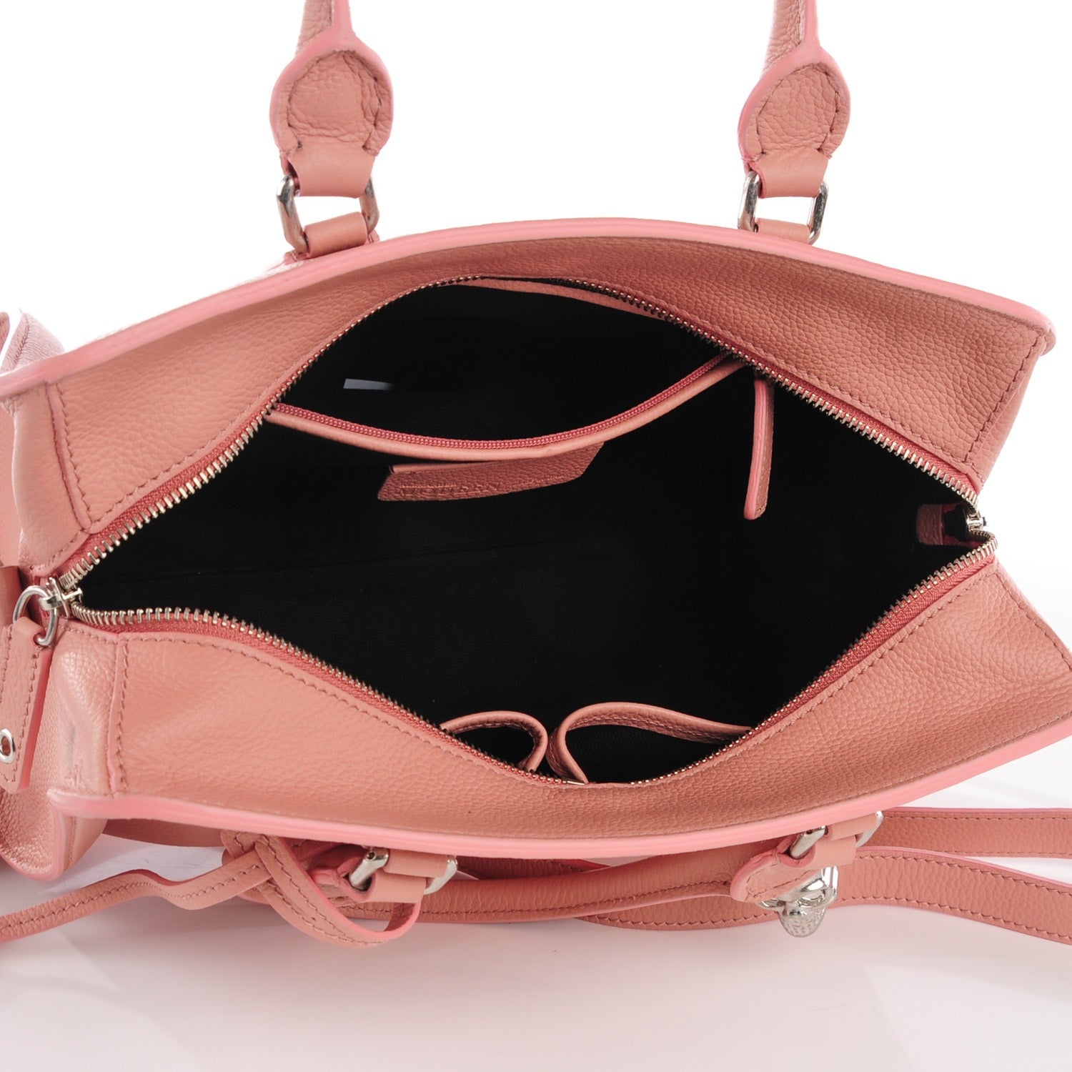 Alexander McQueen Pebbled Calfskin Small Skull Padlock Zip Around Tote Pink 5 of 9