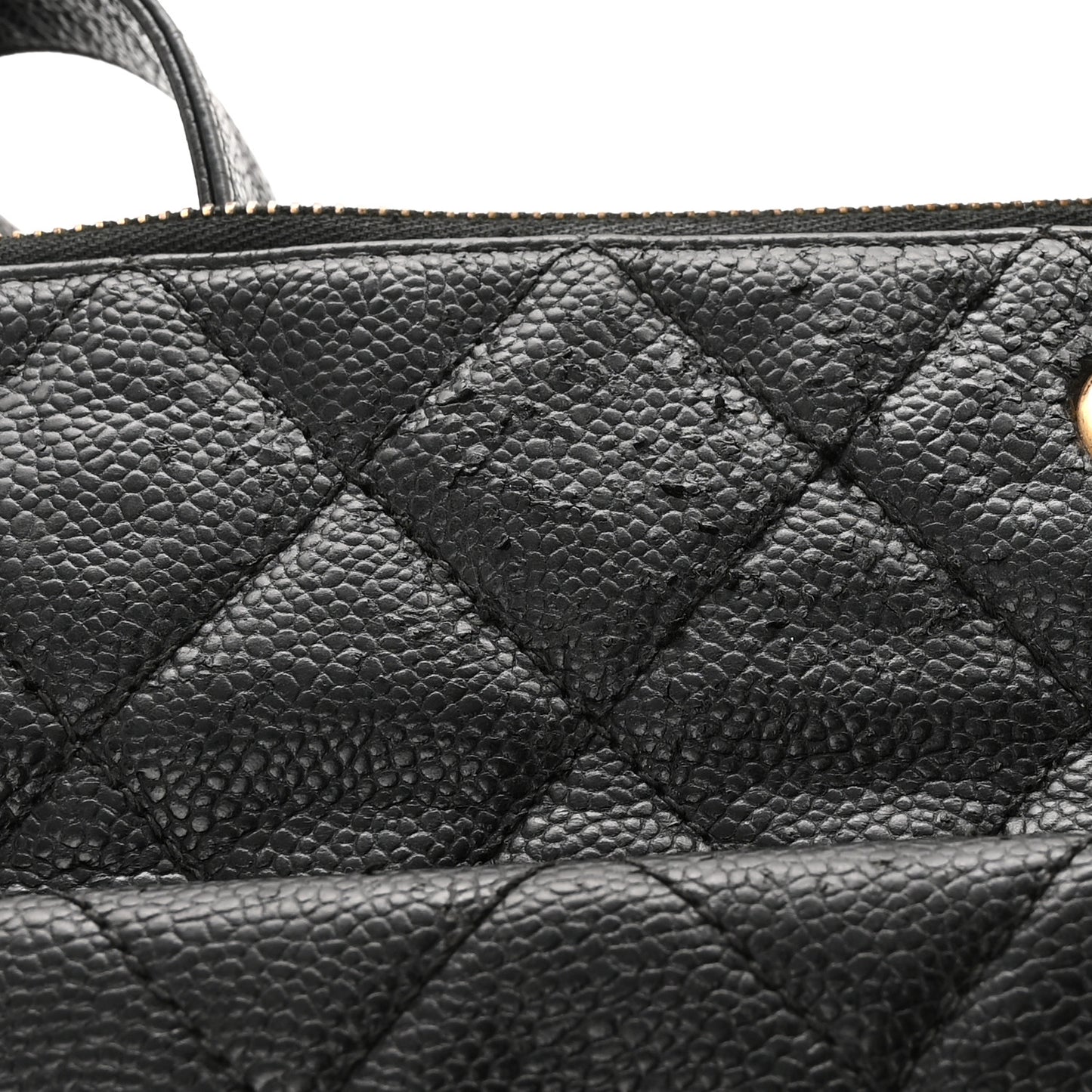 Caviar Quilted Flap Shoulder Bag Black