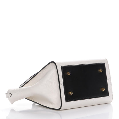 Celine Elephant Calfskin Small Bi-Color Tie Knot Tote White Black 4 of 9