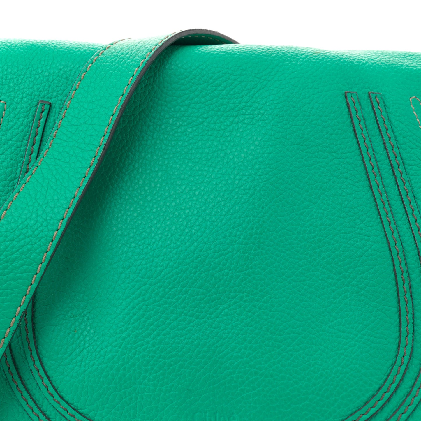 Grained Calfskin Medium Marcie Saddle Bag Jade