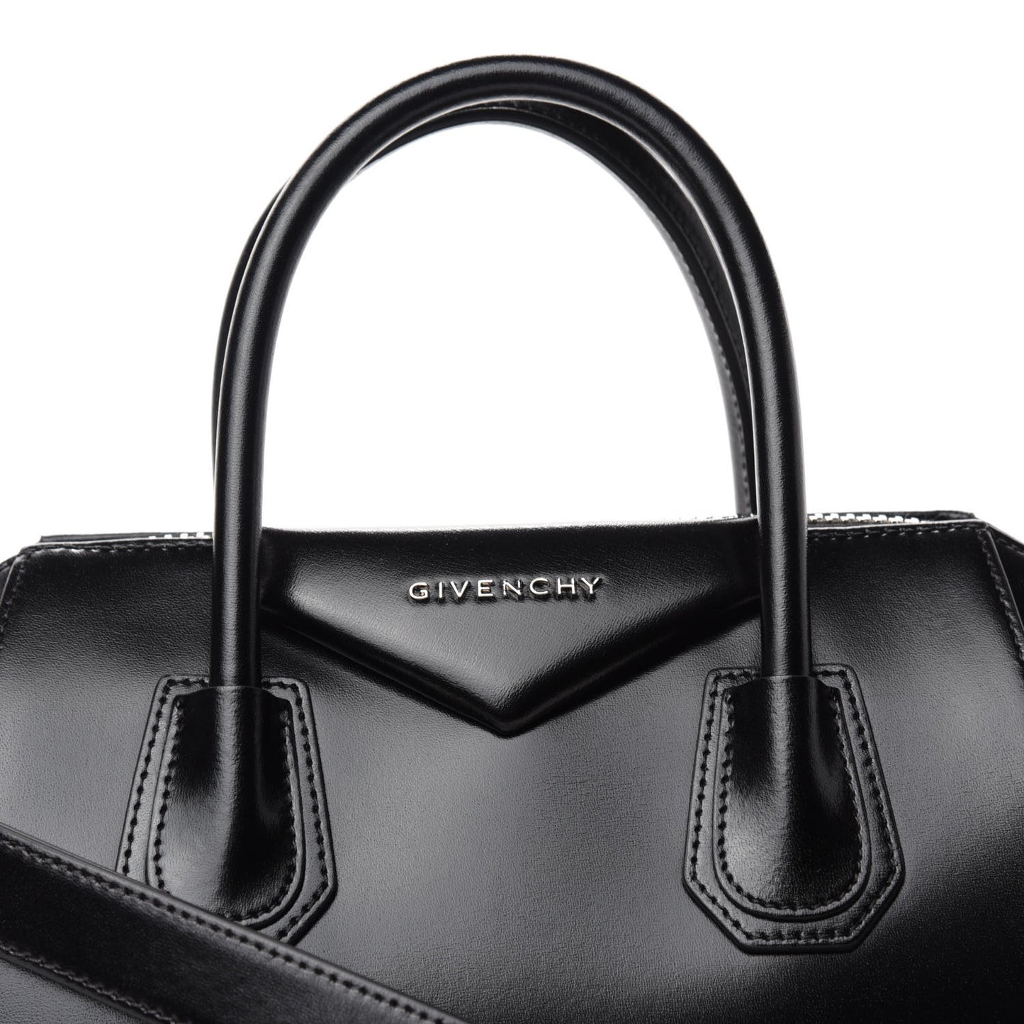 Shiny Lord Calfskin Small Antigona Black